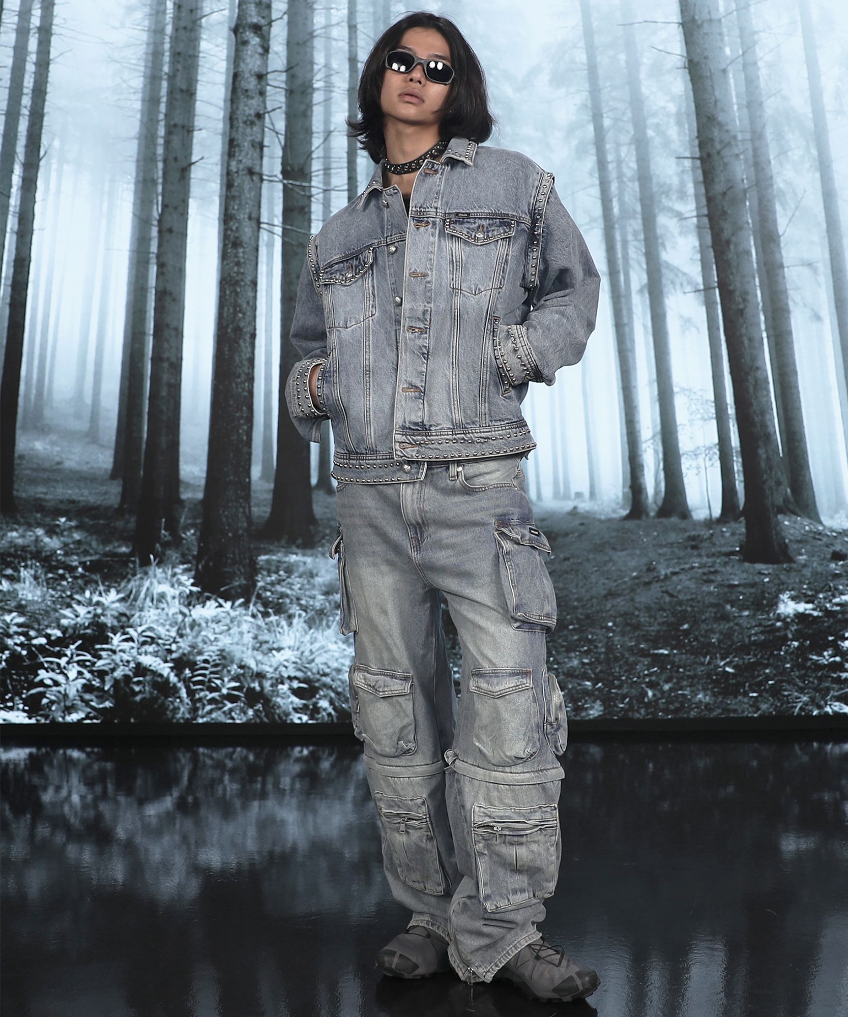 ★BADBLOOD★ Bonnie Denim Cargo Slim Jeans Black MUSINSA | BADBLOOD Bonnie Denim Convertible Cargo Pants