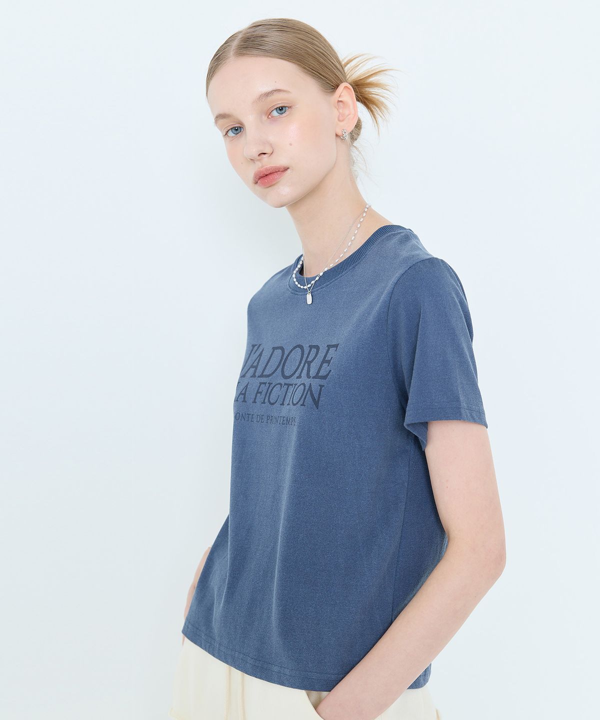 라티젠(LARTIGENT) L4 PIGMENT JADORE T-SHIRT(NAVY)