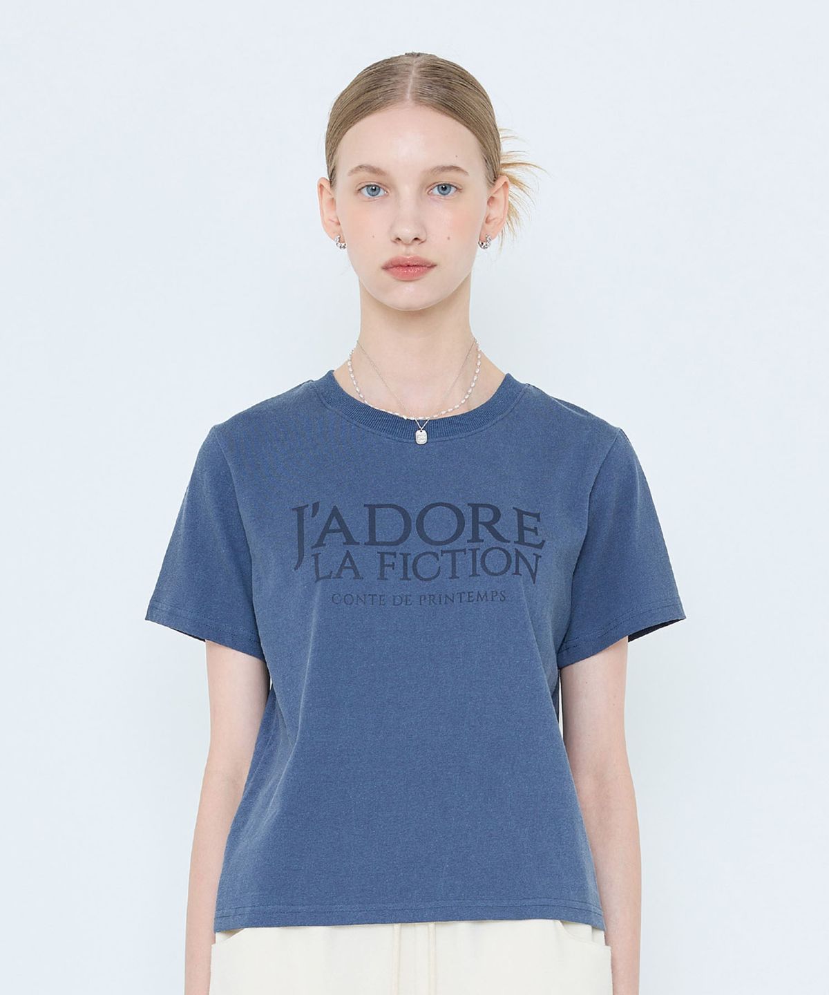 라티젠(LARTIGENT) L4 PIGMENT JADORE T-SHIRT(NAVY)