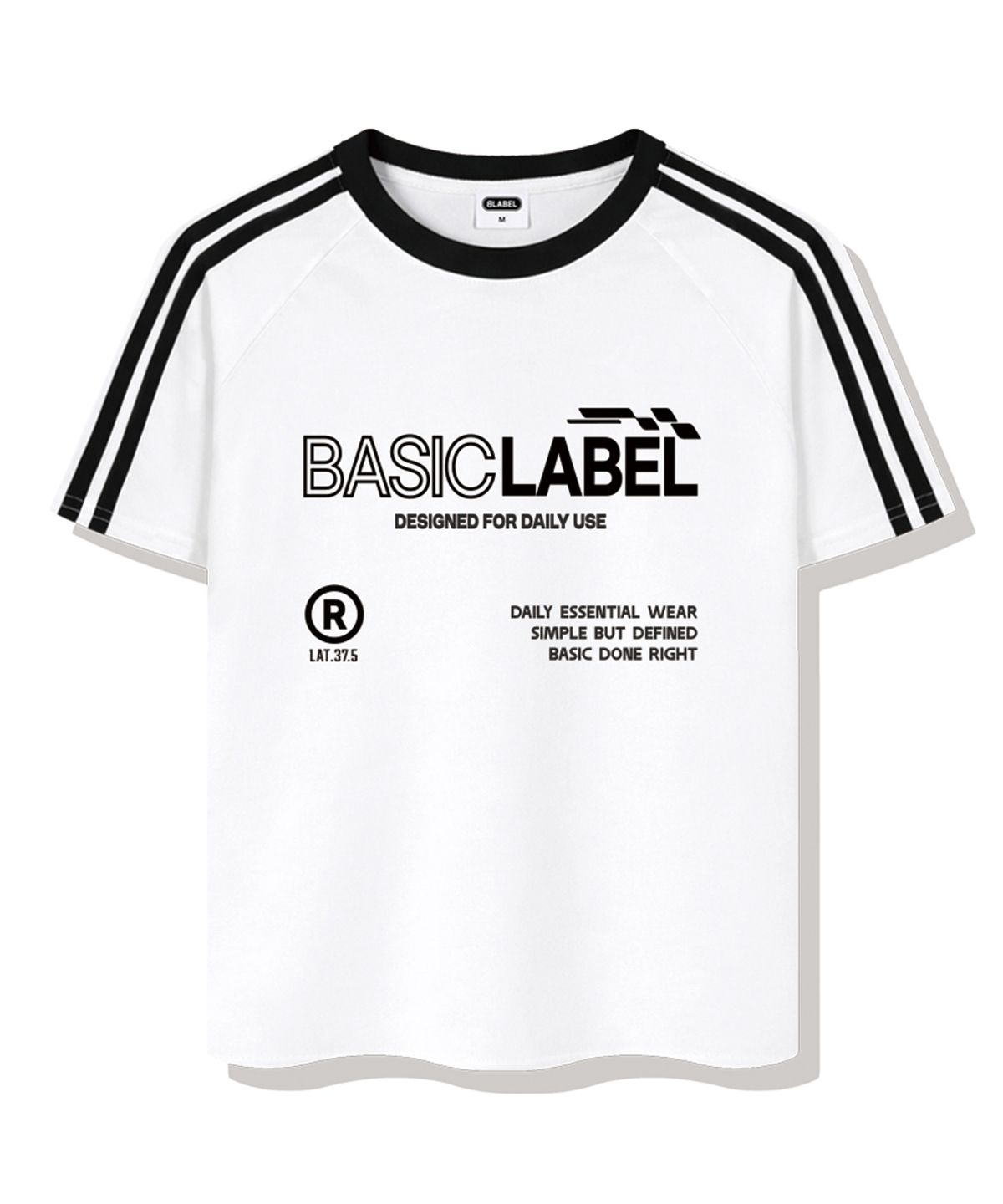 베이직라벨(BASIC LABEL) Standard Oversized fit track short-sleeved T-shirt 4 Color [BLSE_3003]