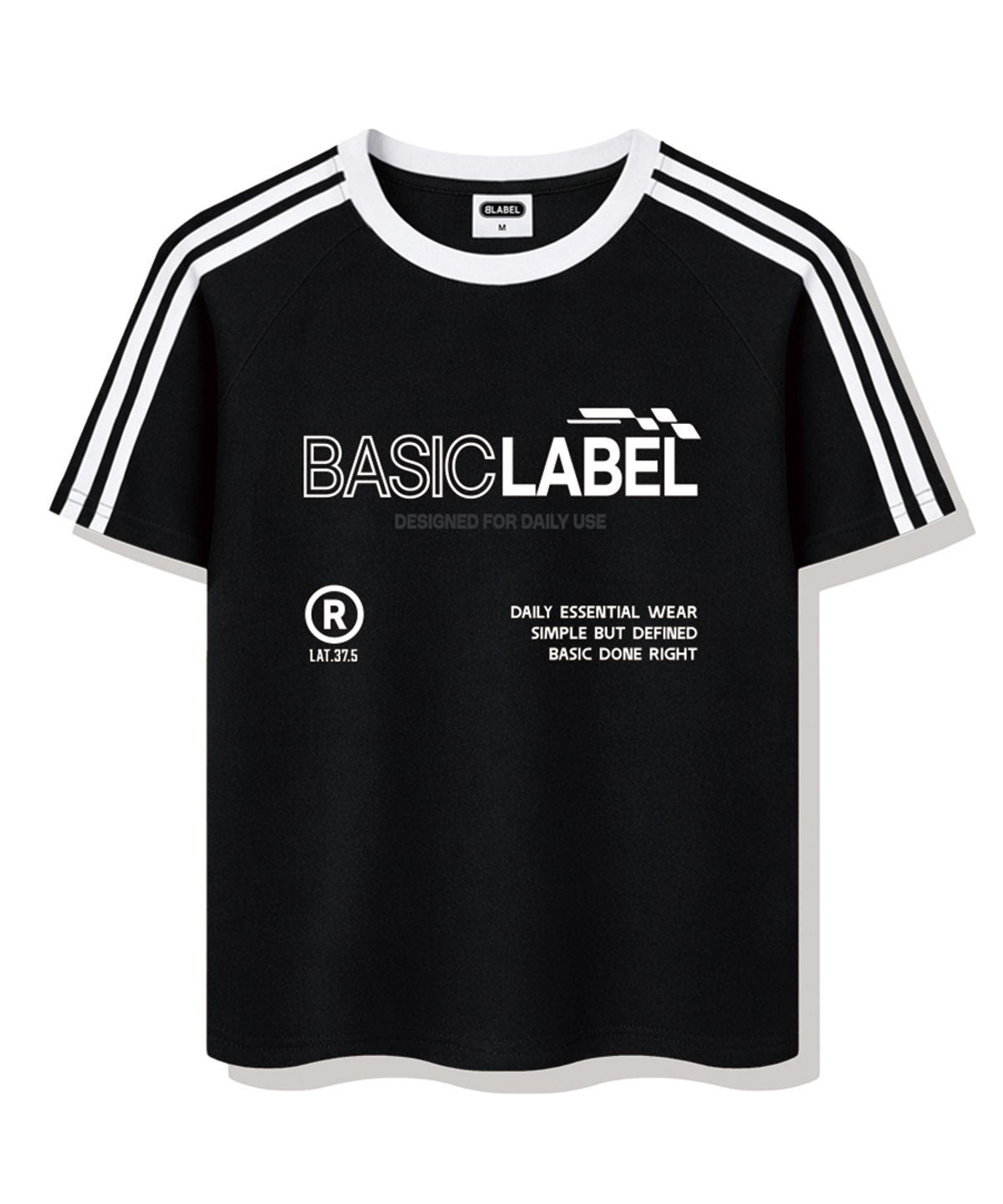 베이직라벨(BASIC LABEL) Standard Oversized fit track short-sleeved T-shirt 4 Color [BLSE_3003]