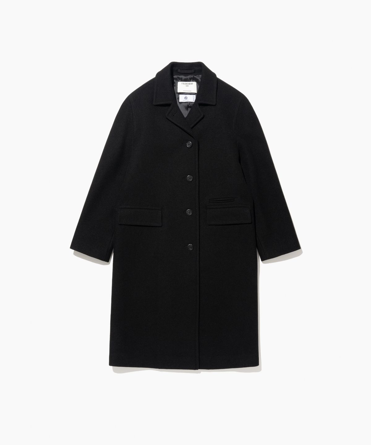 튜드먼트(TTUDEMENT) WOOL CASHMERE SINGLE COAT BLACK