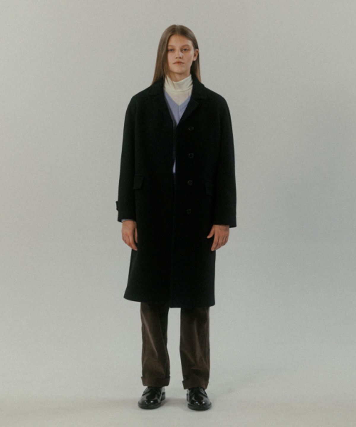튜드먼트(TTUDEMENT) WOOL CASHMERE SINGLE COAT BLACK