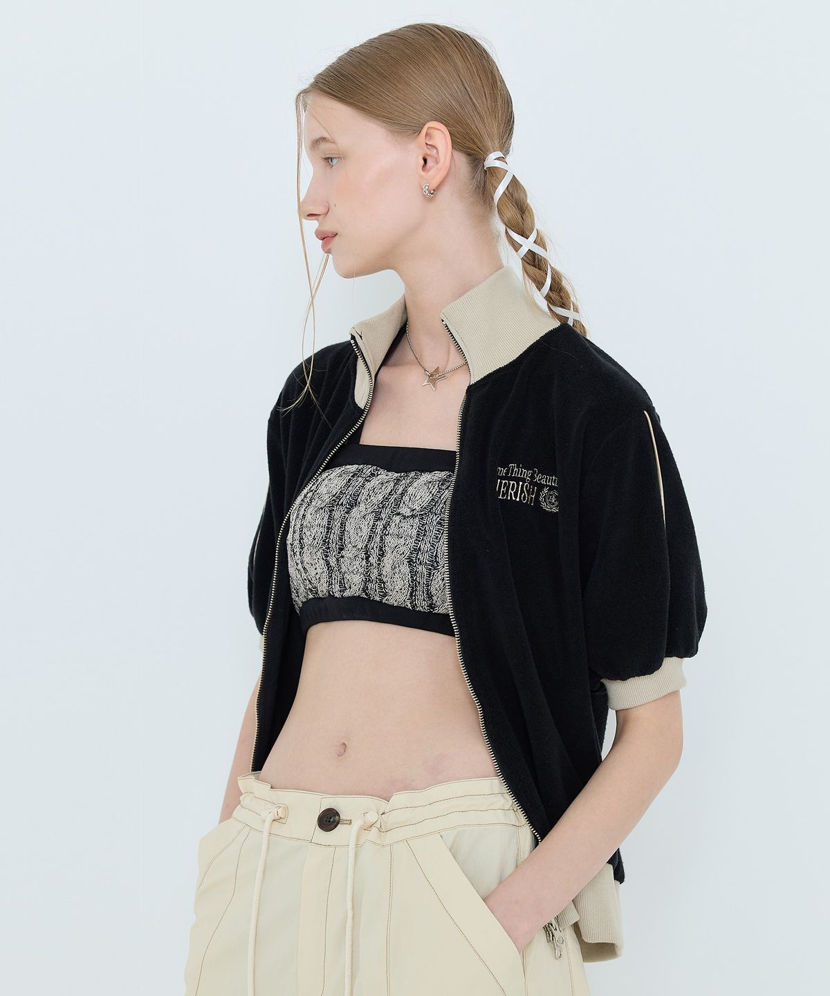 라티젠(LARTIGENT) L4 TERRY ZIP-UP JUMPER(BLACK)