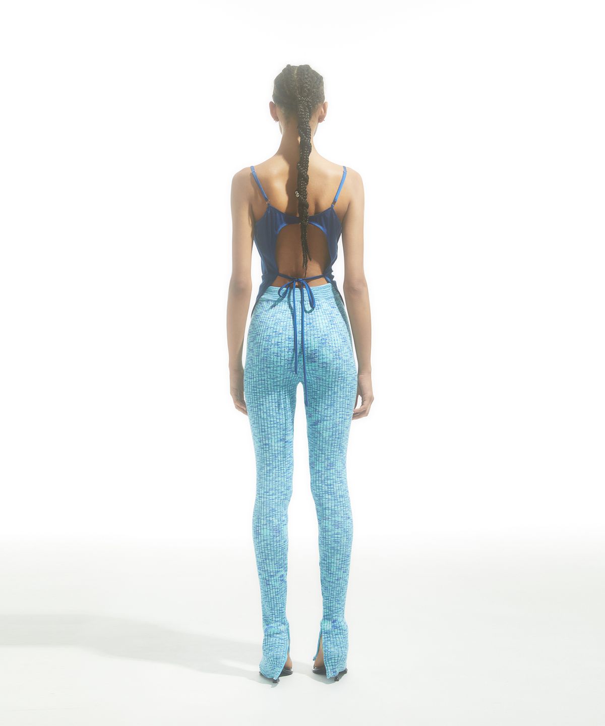 드레(DRAE) DRAPED-SATIN CAMI TOP_BLUE