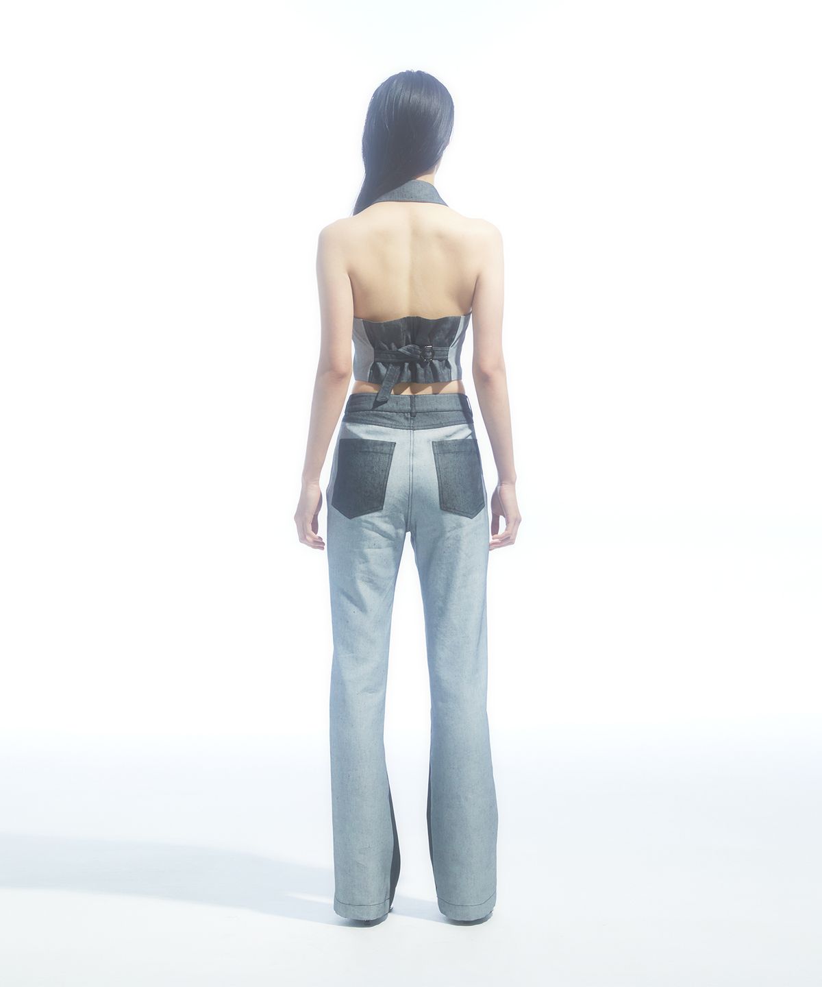 드레(DRAE) LINEN-BLEND DENIM PANTS_BLACK