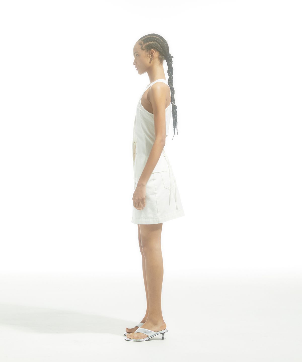 드레(DRAE) COTTON OUT ZIP-FLY SKIRT_WHITE