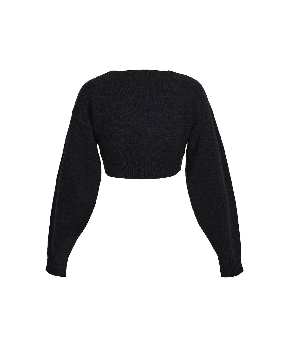 드레(DRAE) LOOP CROPPED CARDIGAN_BLACK