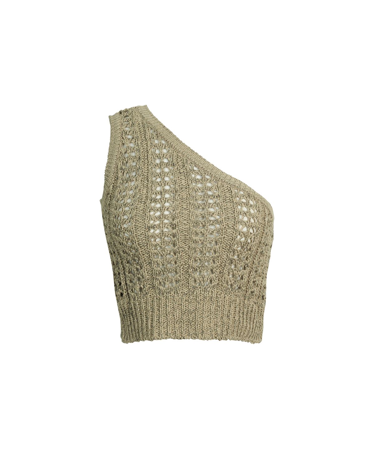 드레(DRAE) CROCHET ONE-SHOULDER TANK TOP_BEIGE