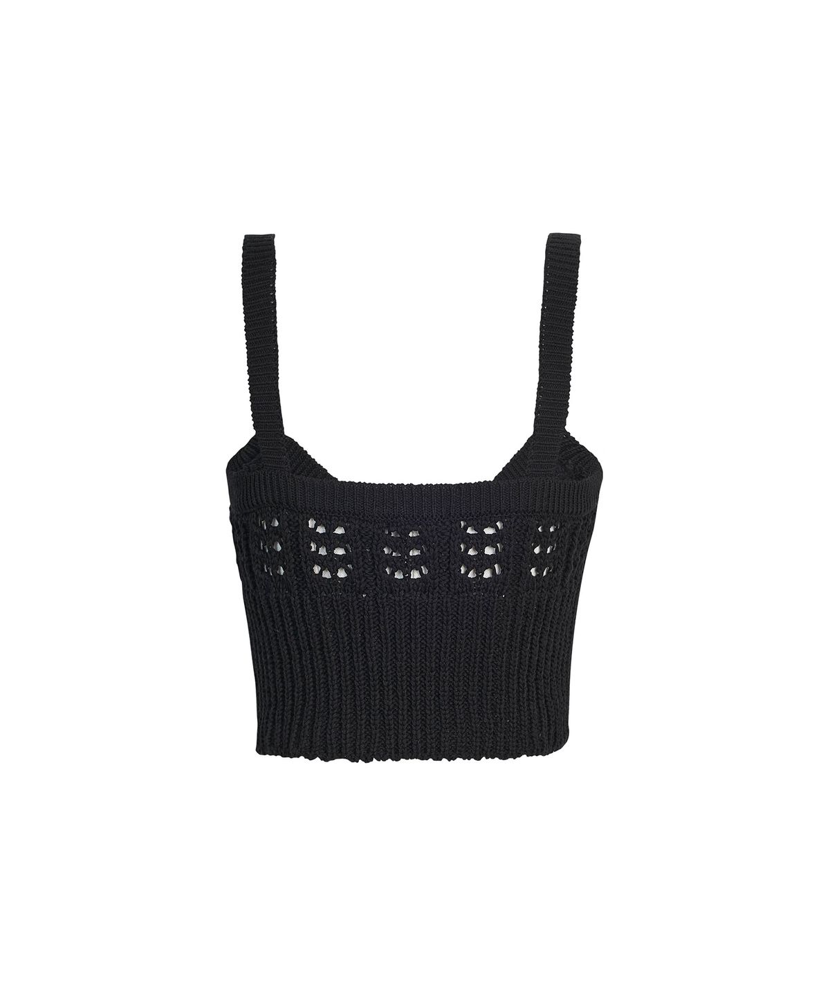 드레(DRAE) CROCHET CROPPED TANK TOP_BLACK