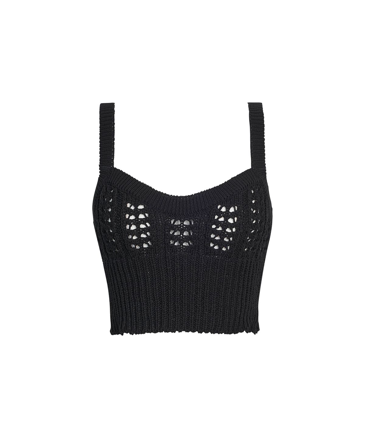드레(DRAE) CROCHET CROPPED TANK TOP_BLACK