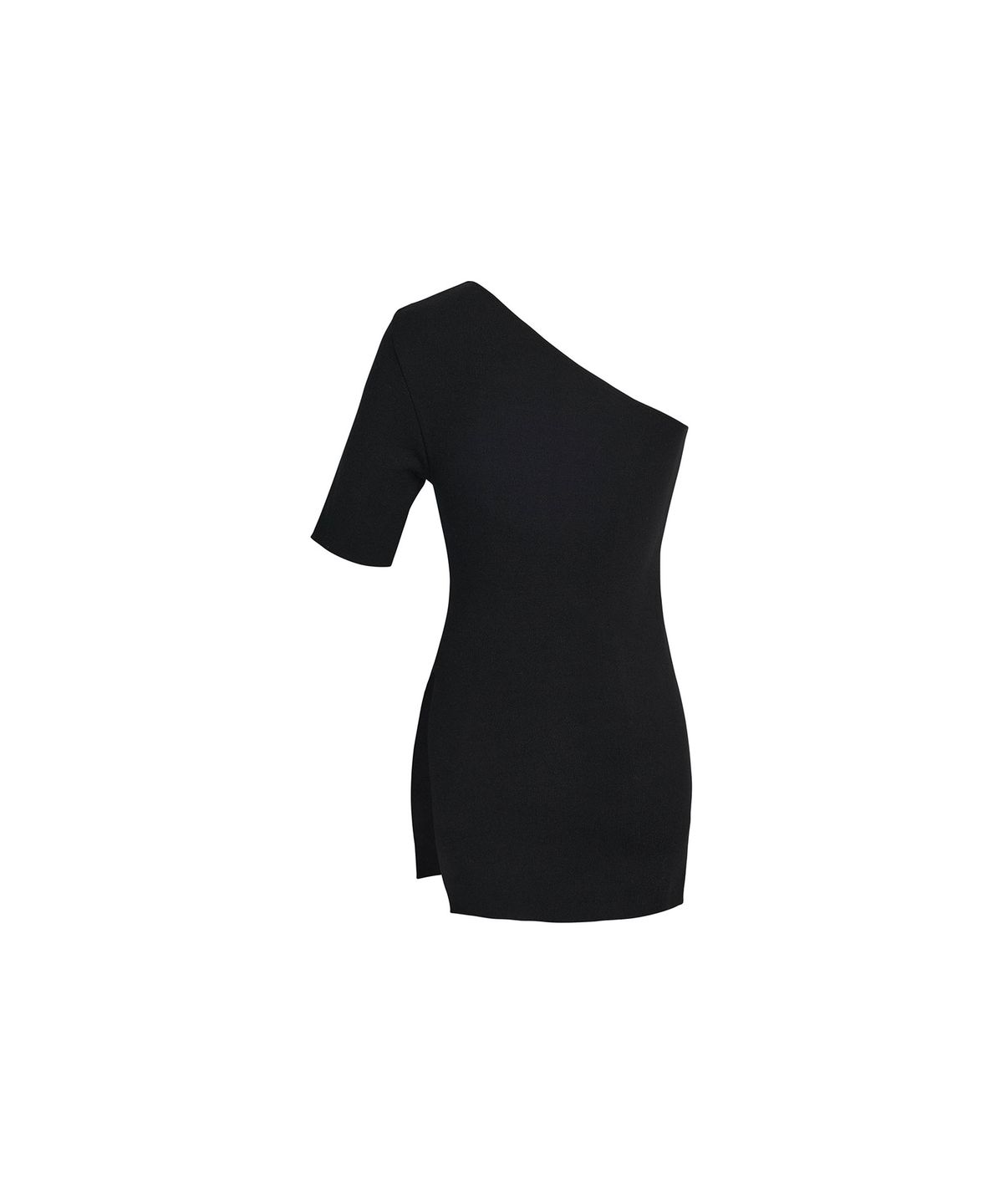 드레(DRAE) ONE-SHOULDER HALF SLEEVE TOP_BLACK