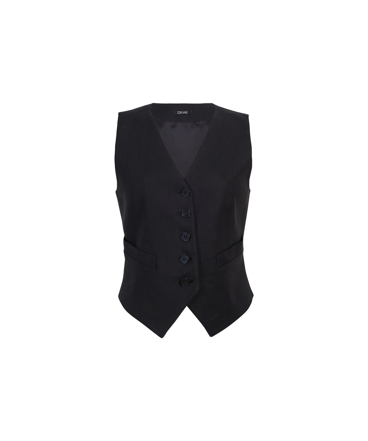 드레(DRAE) LINEN-BLEND WAISTCOAT_BLACK