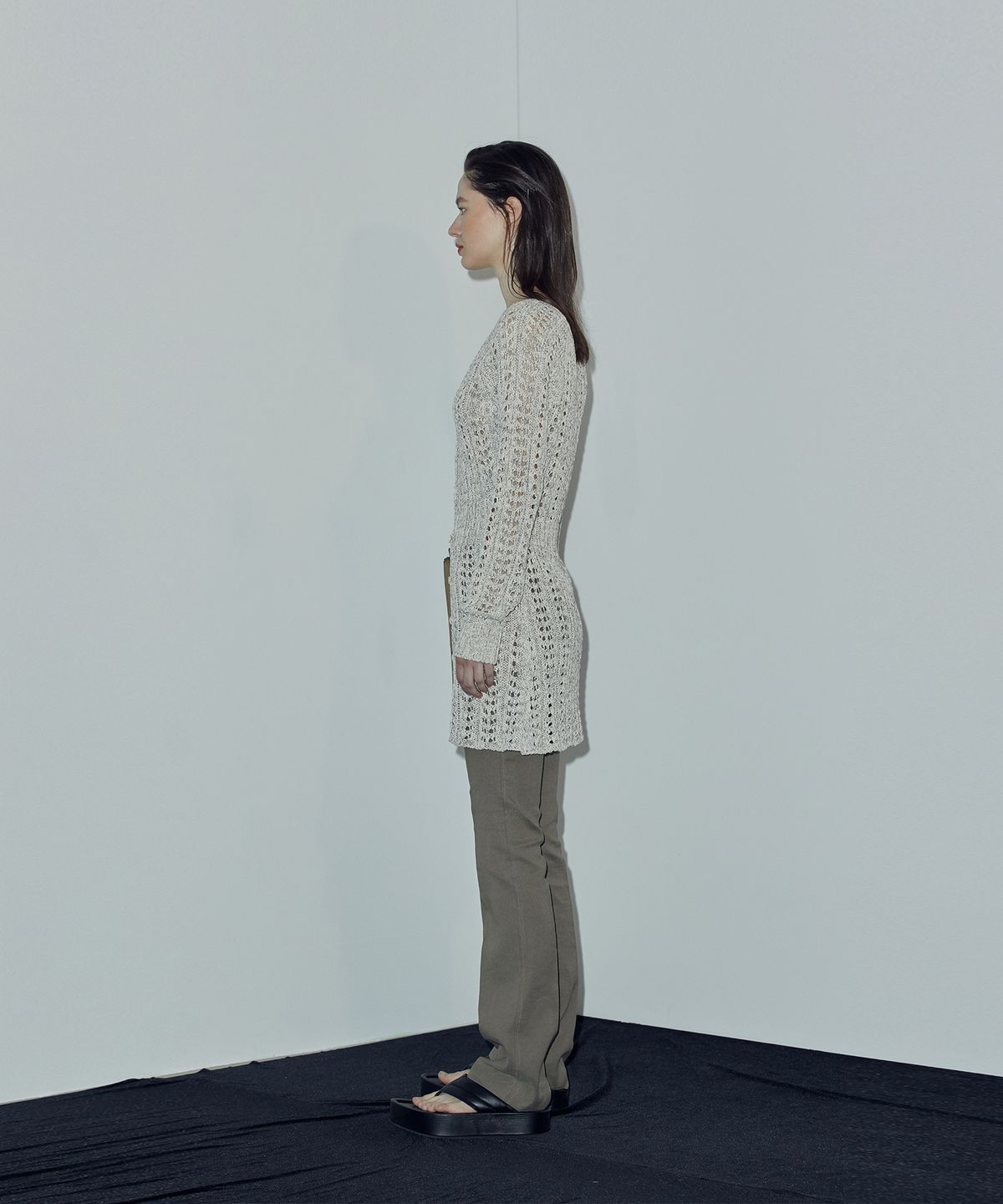 드레(DRAE) LINEN-BLEND SKINNY LEG PANTS_KHAKI
