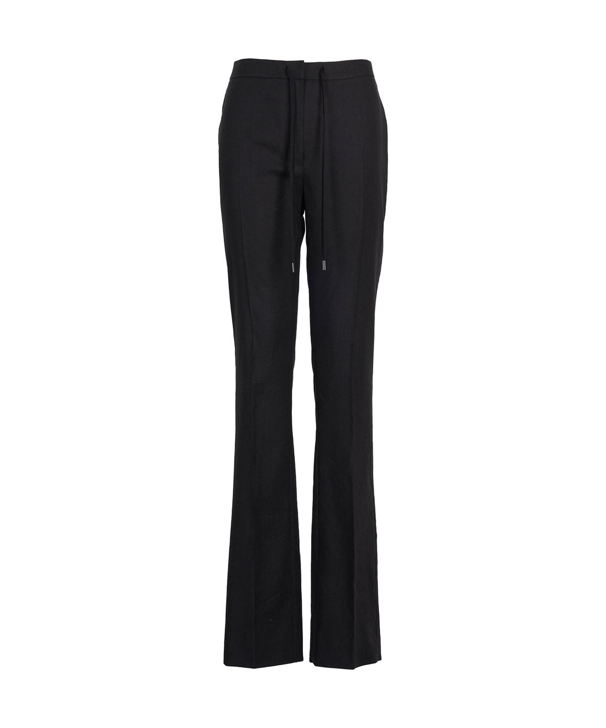 드레(DRAE) LINEN-BLEND SKINNY LEG PANTS_BLACK
