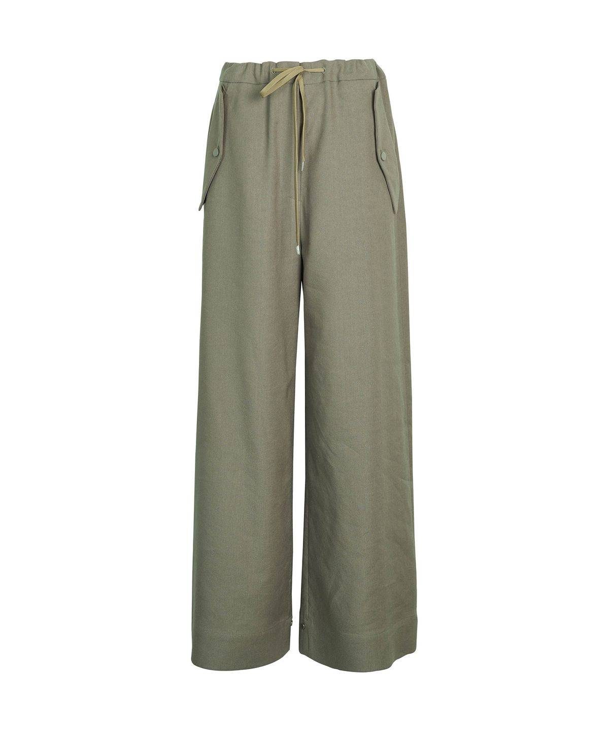 드레(DRAE) LINEN-BLEND WIDE LEG PANTS_KHAKI