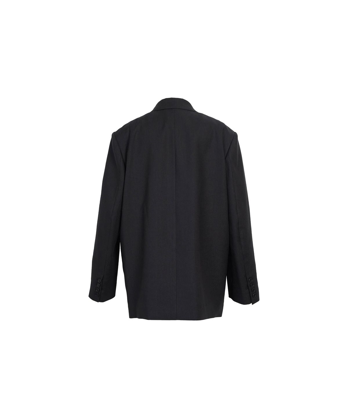 드레(DRAE) DOUBLE BREASTED LINEN-BLEND SUIT JACKET_BLACK
