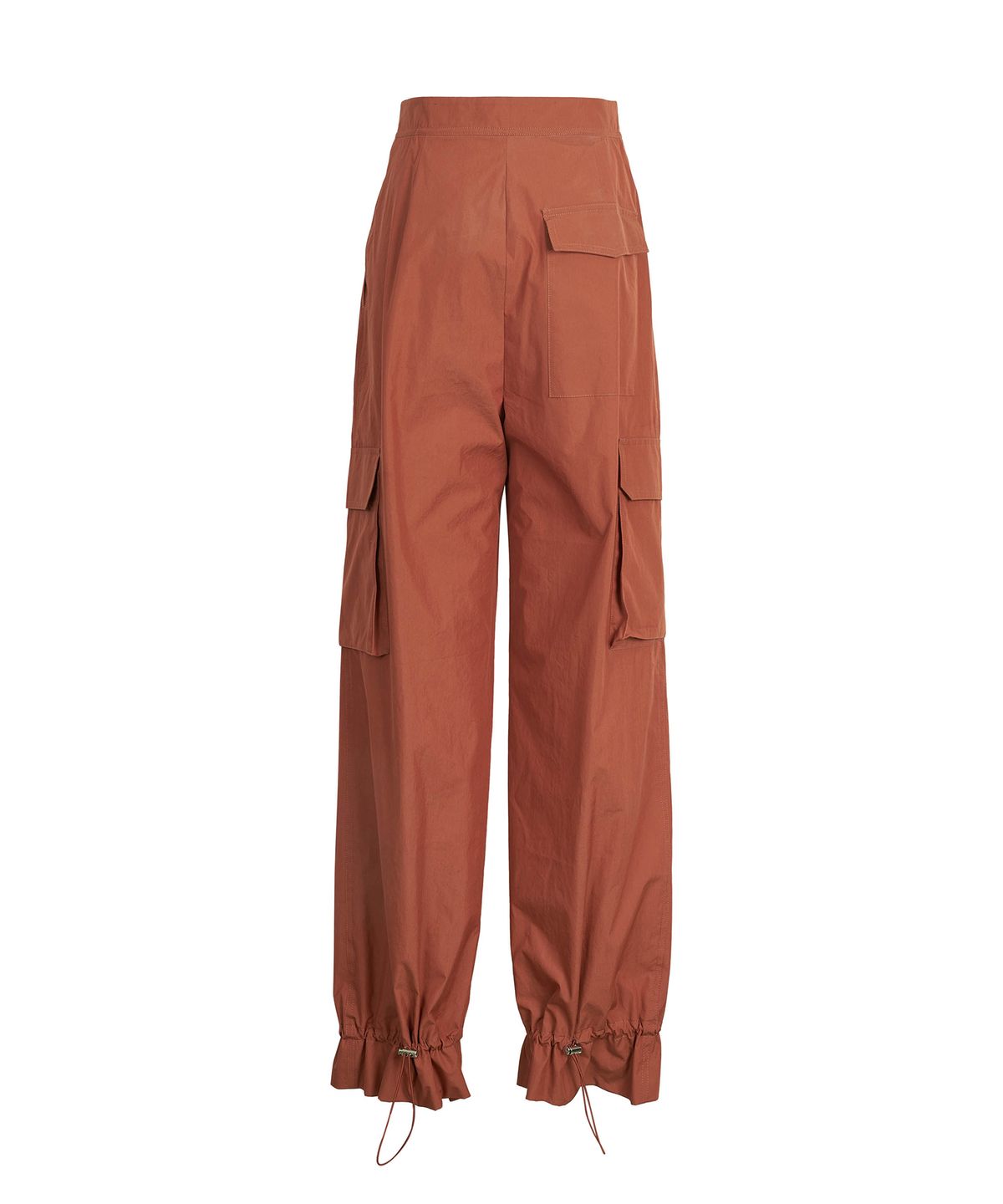드레(DRAE) PLEATED COTTON-BLEND CARGO PANTS_ORANGE