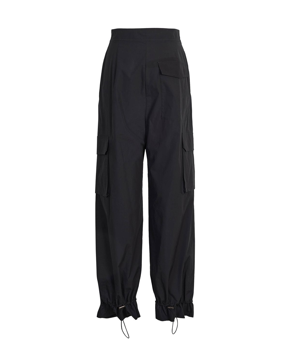 드레(DRAE) PLEATED COTTON-BLEND CARGO PANTS_BLACK