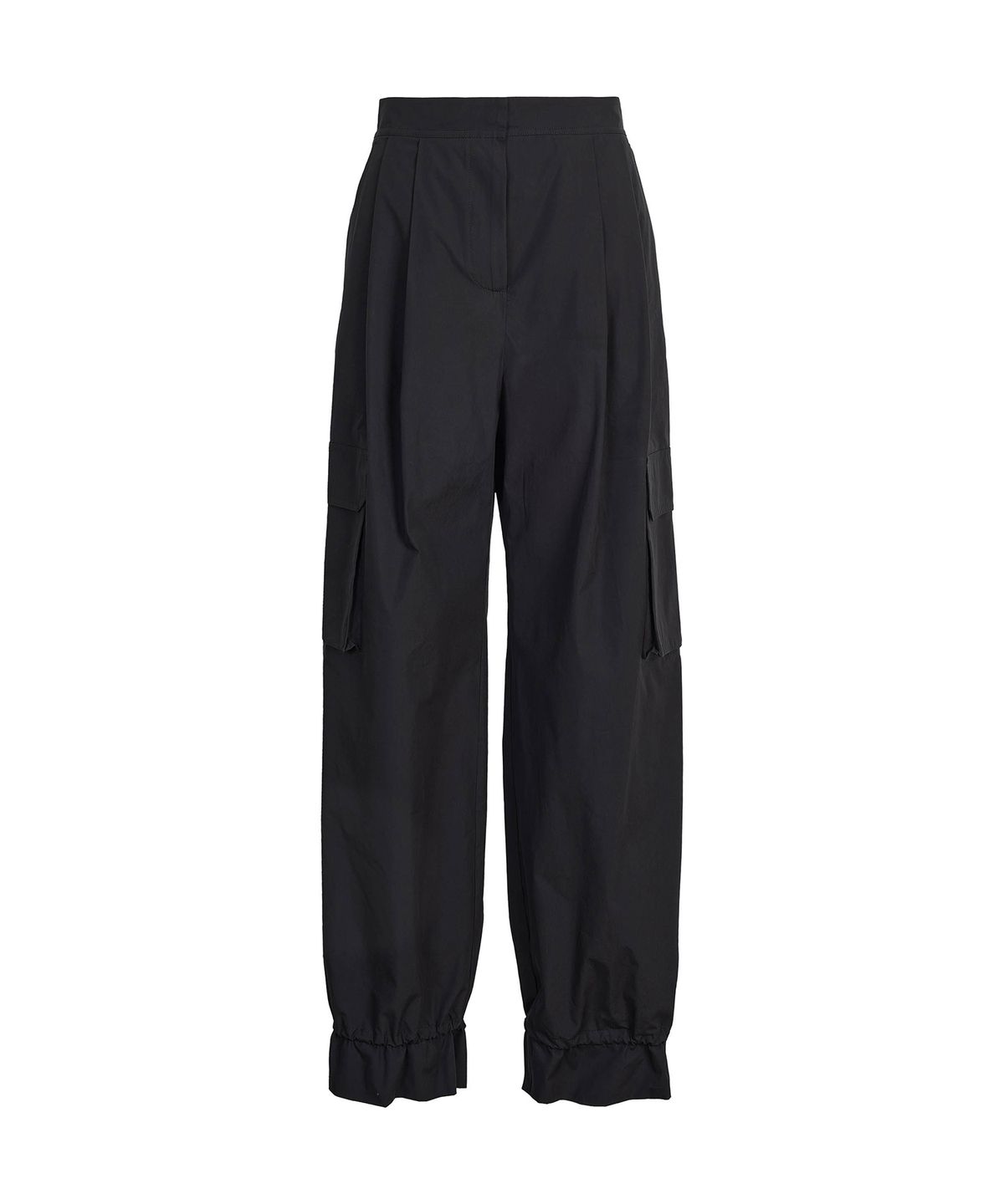 드레(DRAE) PLEATED COTTON-BLEND CARGO PANTS_BLACK