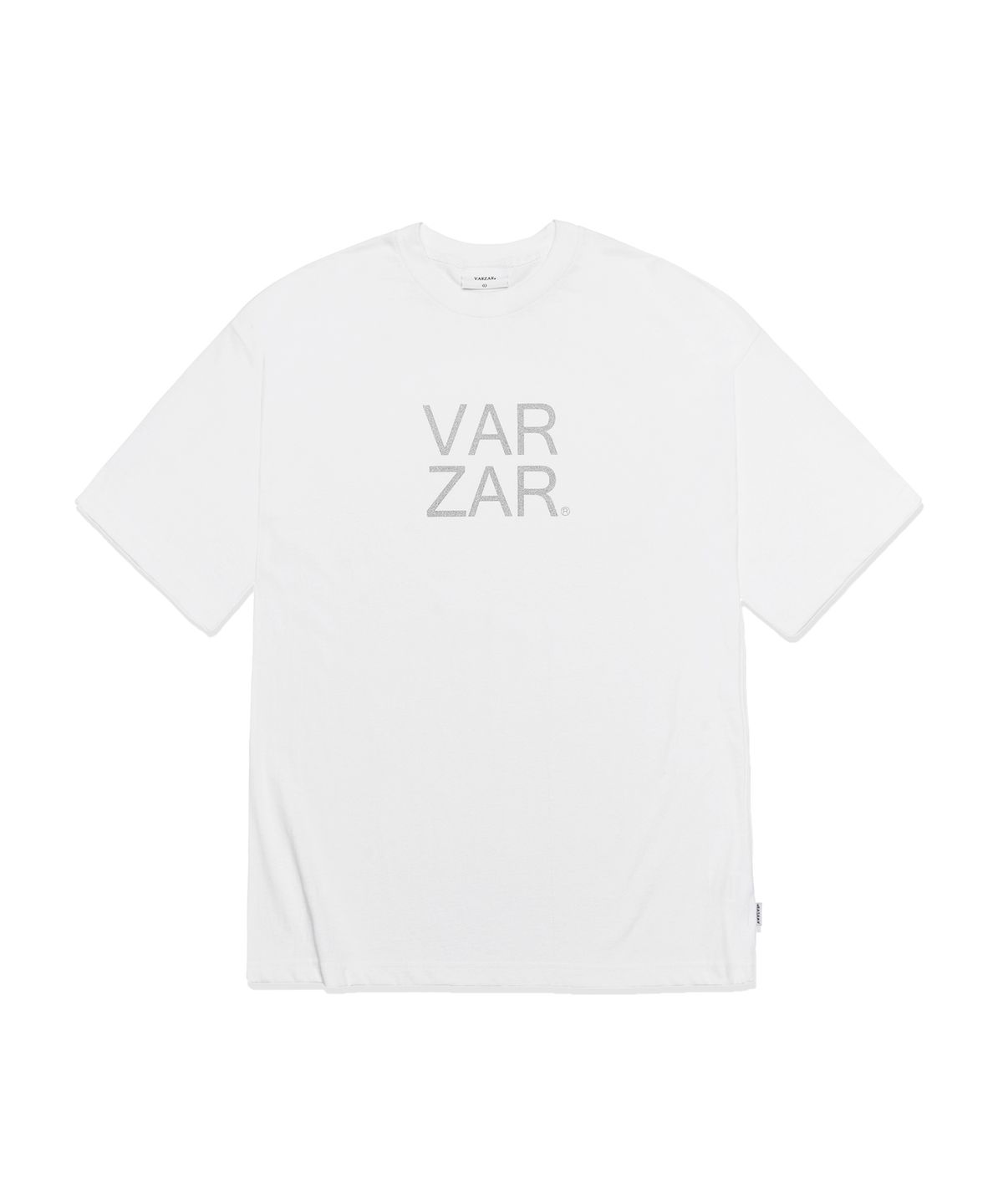 바잘(VARZAR) 오리지널 실버 빅로고 반팔 티셔츠 화이트