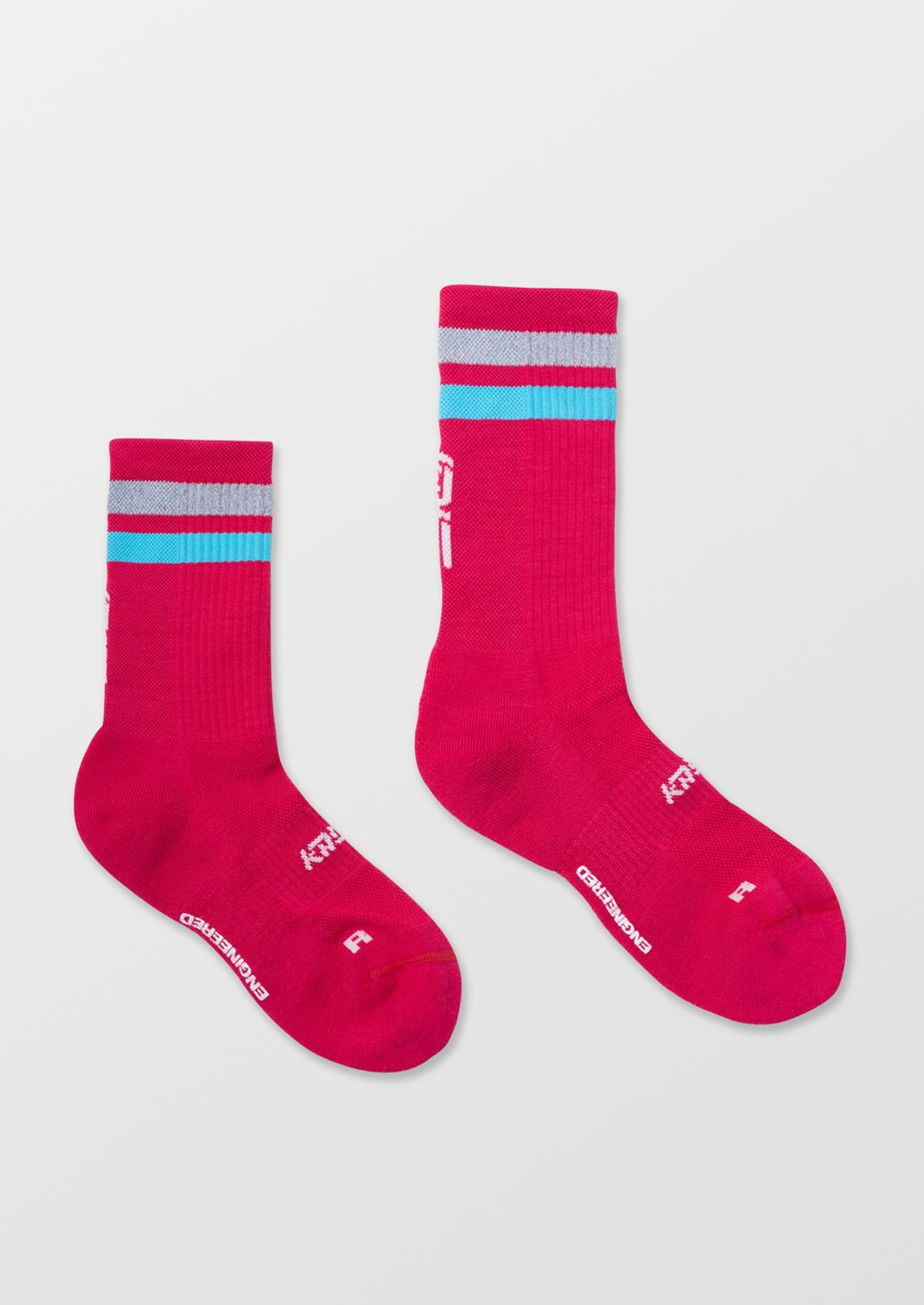 칼렉(KALEG) UNISEX ACTYON MERINO RUNNING SOCKS (CREW)_HOT PINK