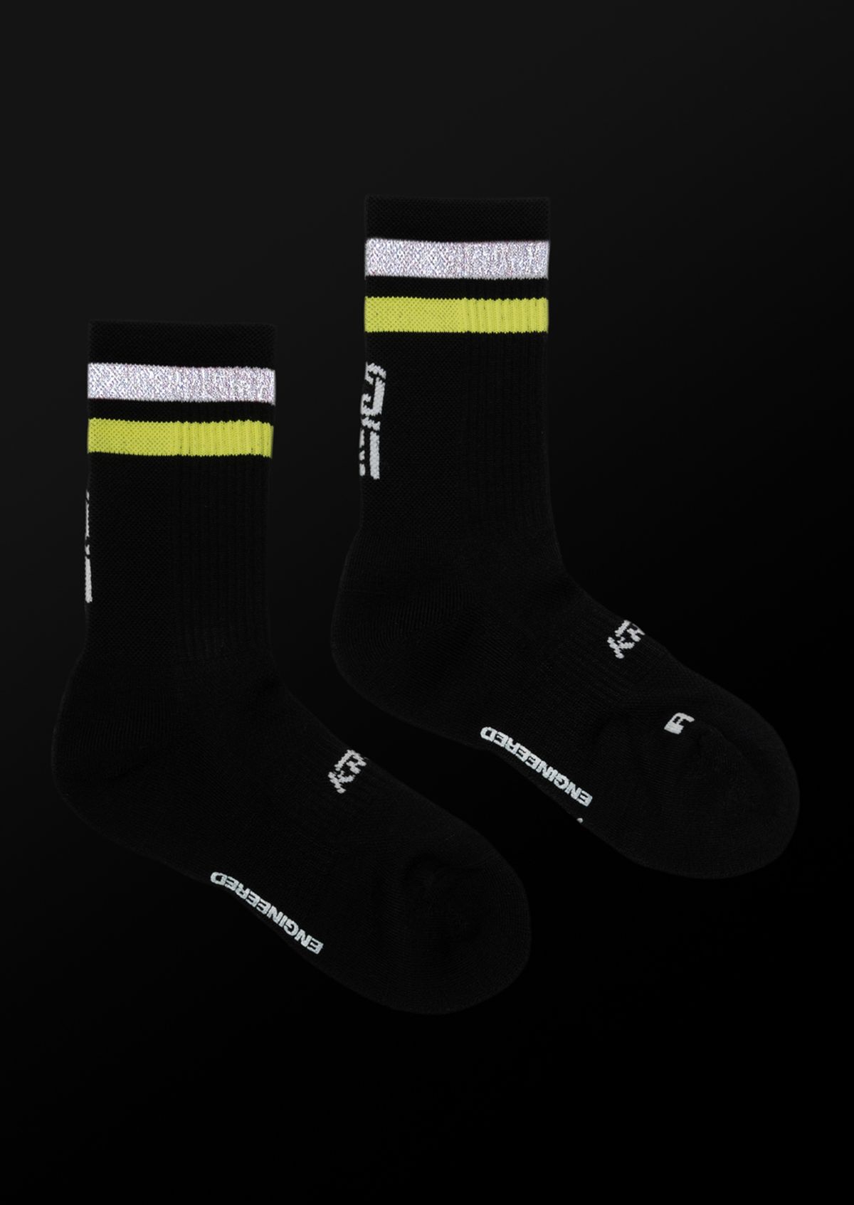 칼렉(KALEG) UNISEX ACTYON MERINO RUNNING SOCKS (CREW)_BLACK
