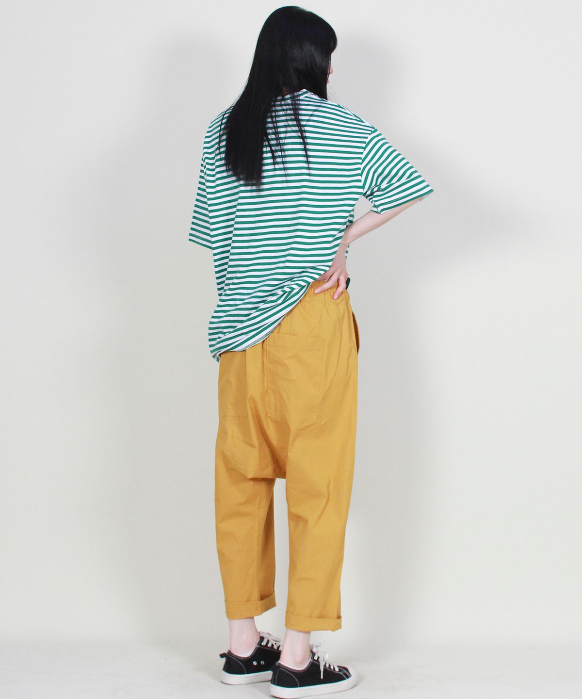 드마크(DEMARC) 린넨 솔리드 리얼배기 팬츠 머스타드