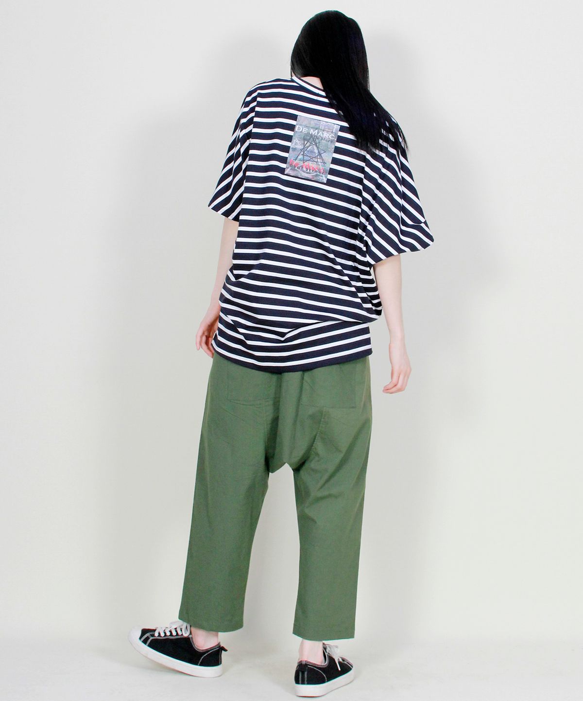 드마크(DEMARC) 린넨 솔리드 리얼배기 팬츠 카키