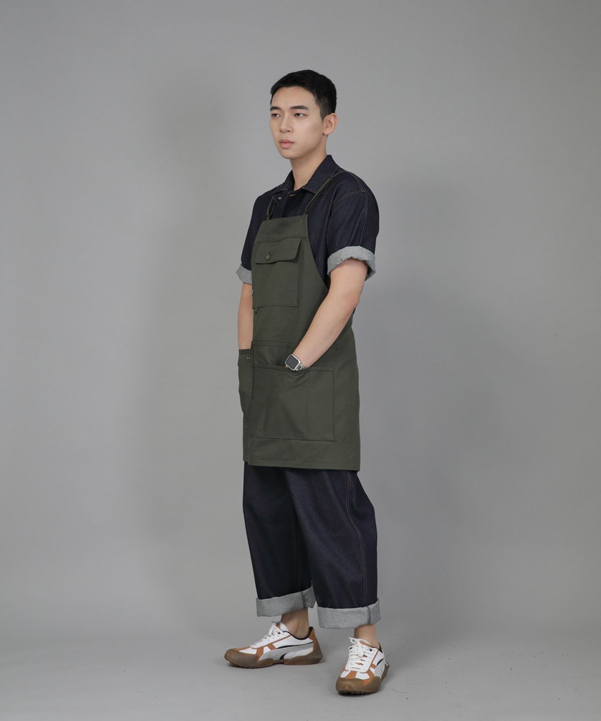 세인트크루(SAINTCREW) 굿워크 엑스퍼트 에이프런 GWE-1308 카키
