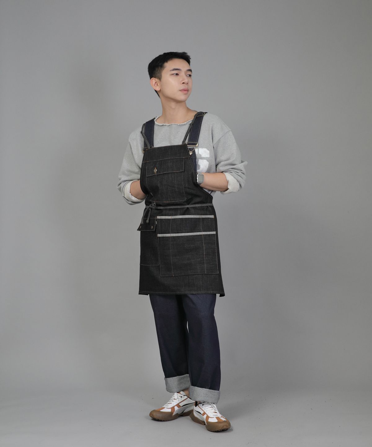세인트크루(SAINTCREW) 굿워크 엑스퍼트 에이프런 GWE-1308 데님 블랙