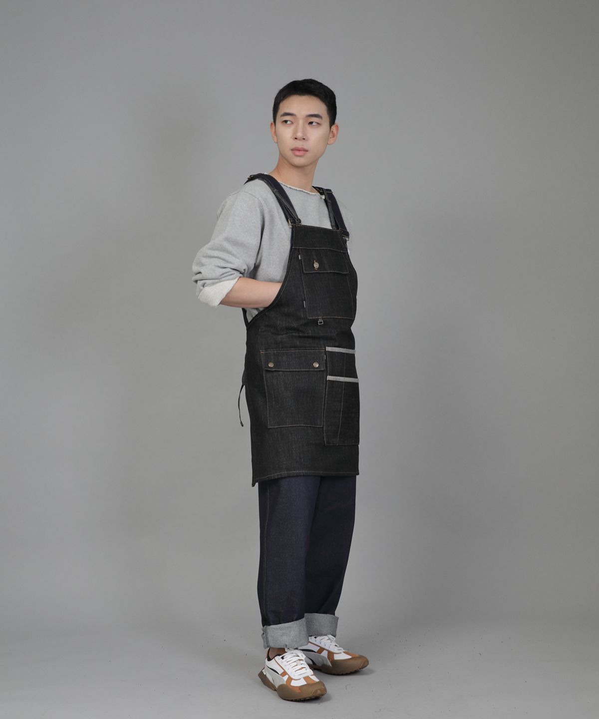 세인트크루(SAINTCREW) 굿워크 엑스퍼트 에이프런 GWE-1308 데님 블랙