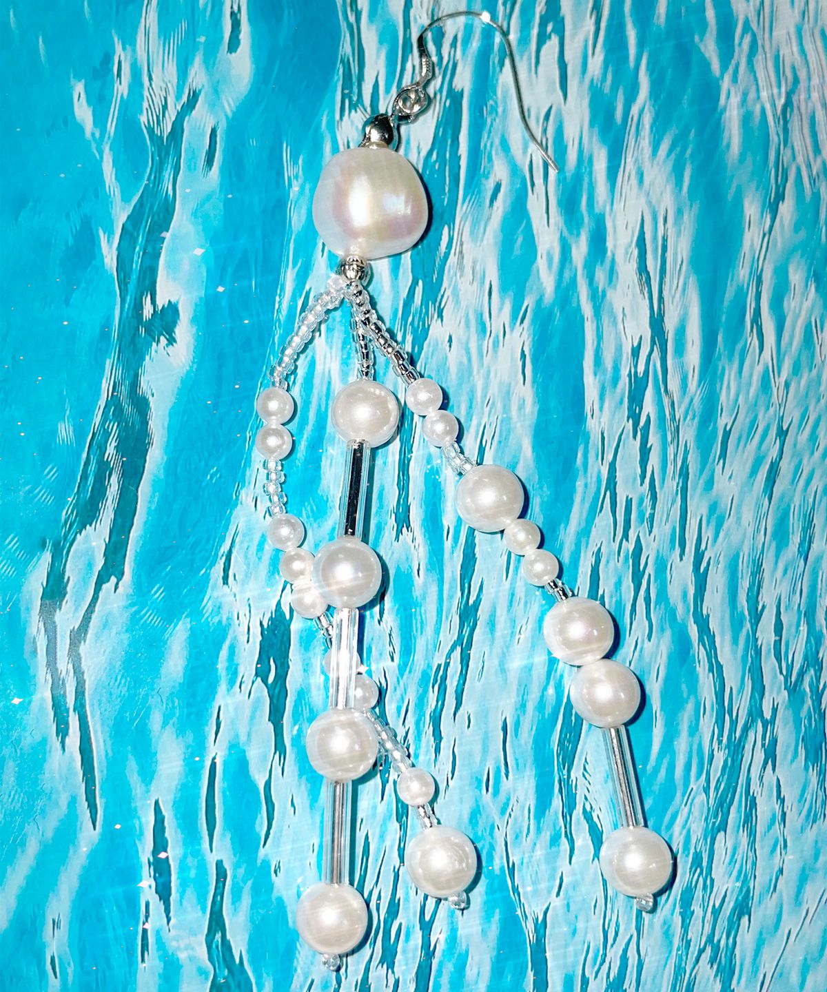 루바티(RUBATI) WHITE  Jellyfish Pearl EARRING [925silver]