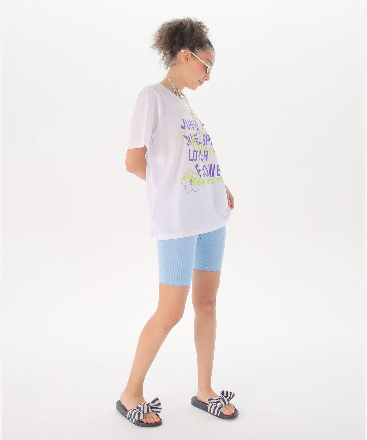 준준스페이스(JUNEJUNE SPACE) Stripe Leggings_Blue(스트라이프 레깅스_블루)