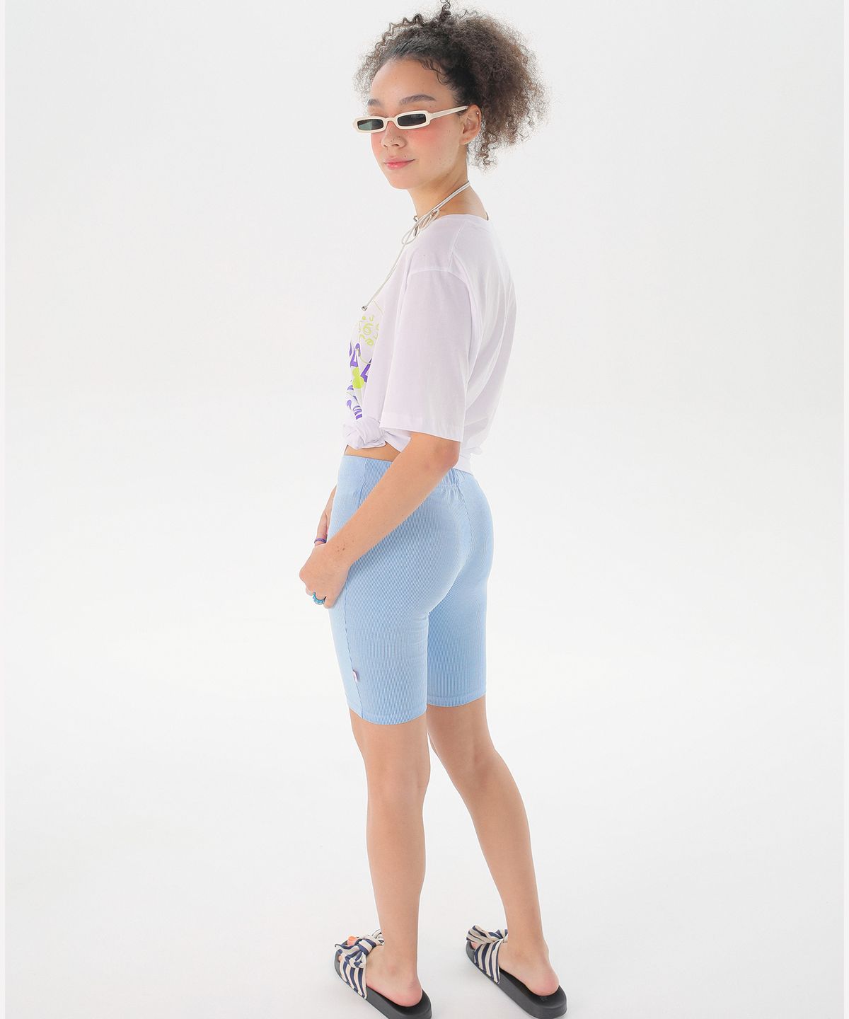 준준스페이스(JUNEJUNE SPACE) Stripe Leggings_Blue(스트라이프 레깅스_블루)