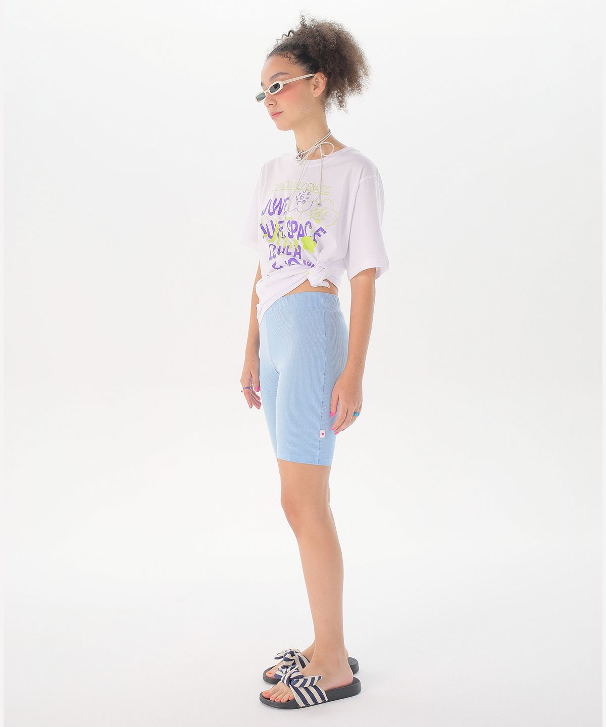 준준스페이스(JUNEJUNE SPACE) Stripe Leggings_Blue(스트라이프 레깅스_블루)
