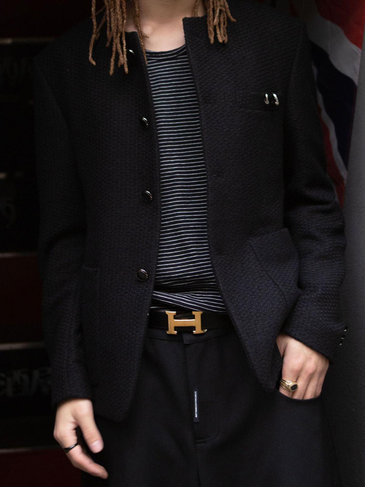 고저(GOZER) PIERCED TWEED JACKET