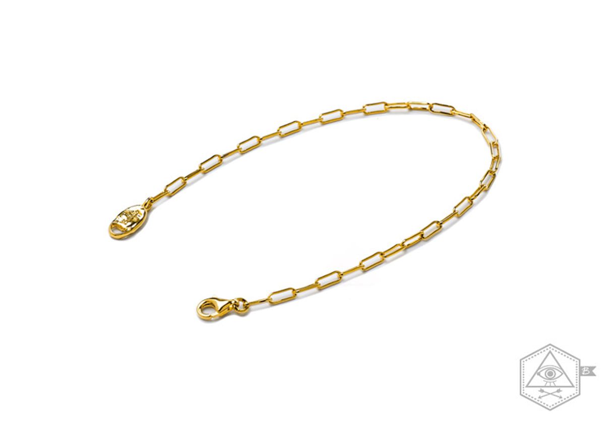 베벨로(BEBELLO) [Bs-386] 925실버 사각 체인팔찌 (gold plating)