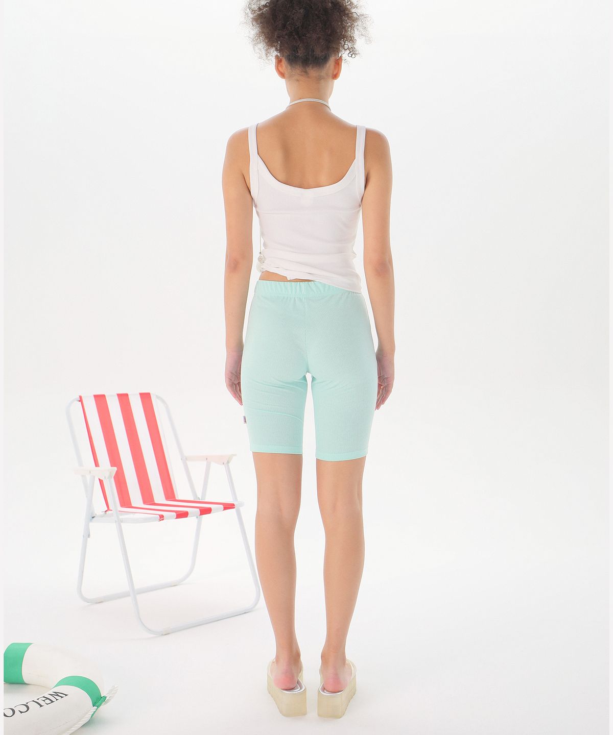 준준스페이스(JUNEJUNE SPACE) Stripe Leggings_Green(스트라이프 레깅스_그린)