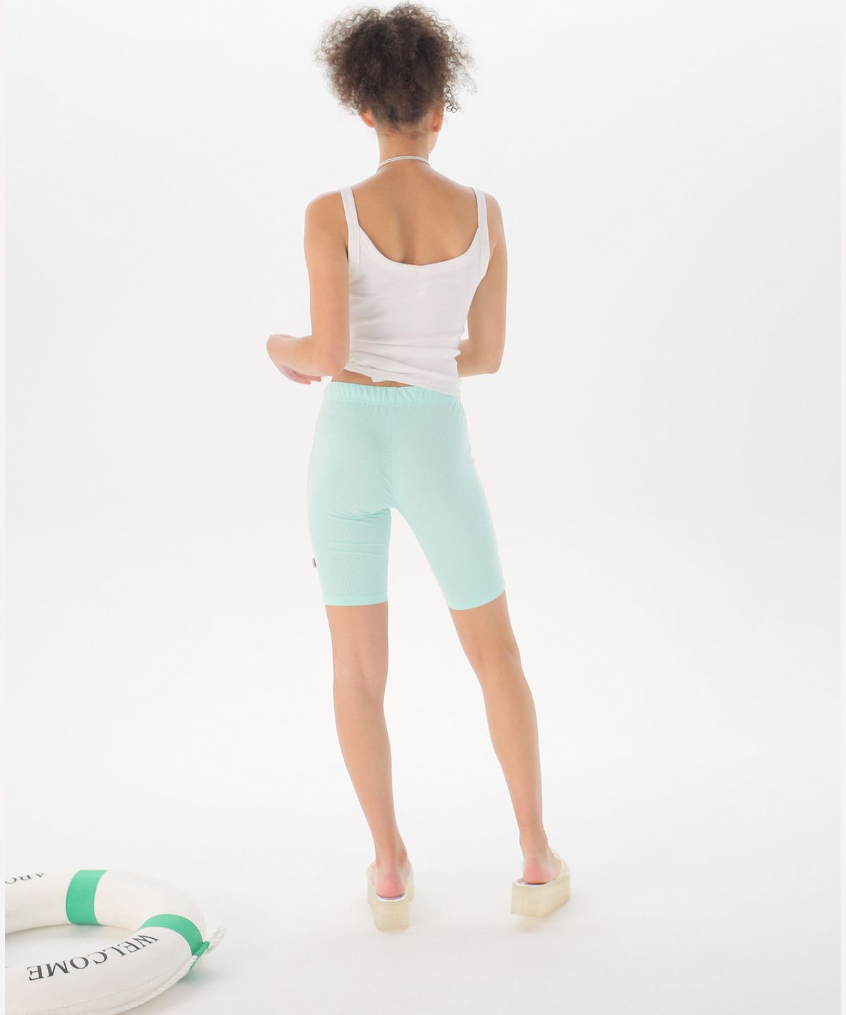 준준스페이스(JUNEJUNE SPACE) Stripe Leggings_Green(스트라이프 레깅스_그린)