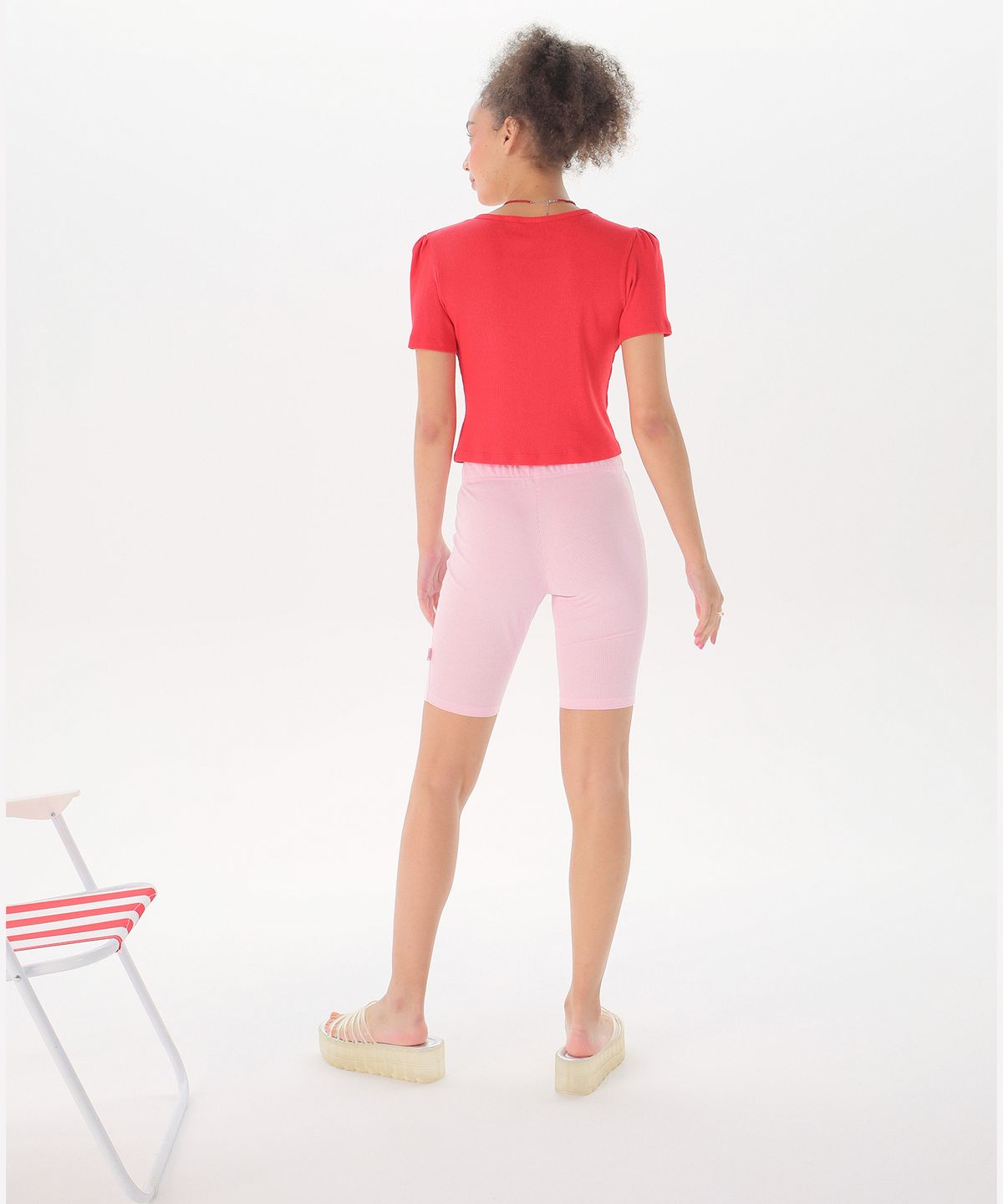 준준스페이스(JUNEJUNE SPACE) Stripe Leggings_Pink (스트라이프 레깅스_핑크)