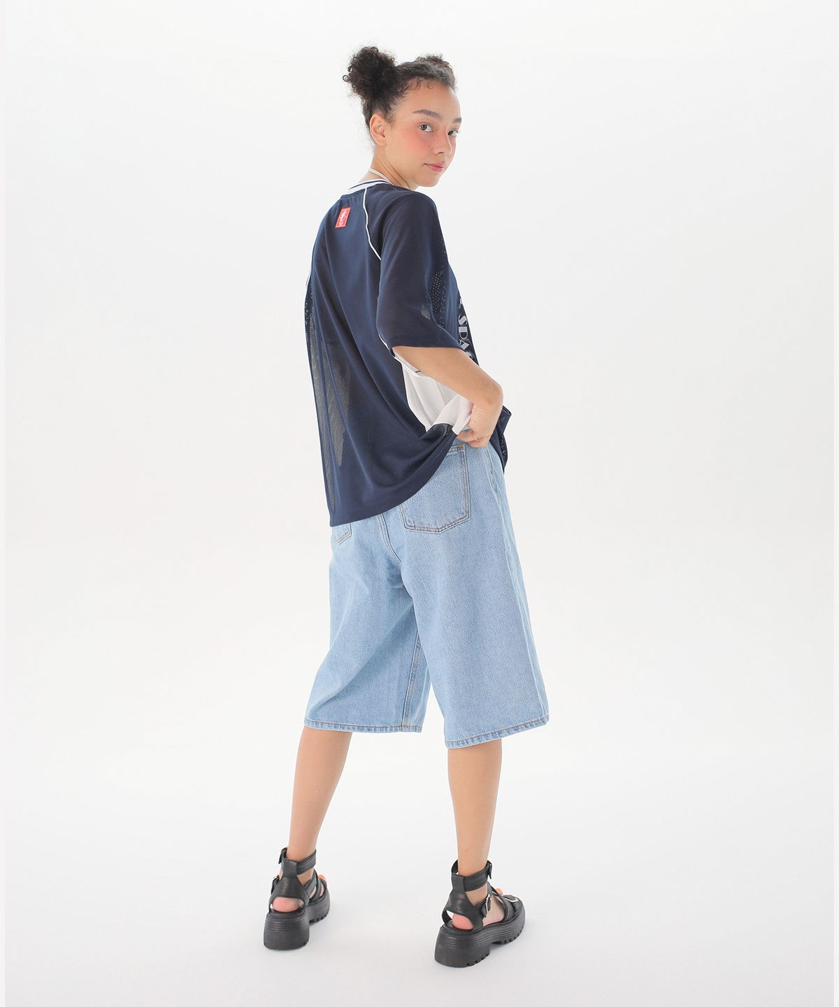 준준스페이스(JUNEJUNE SPACE) Uniform Boxy T-shirts_Navy