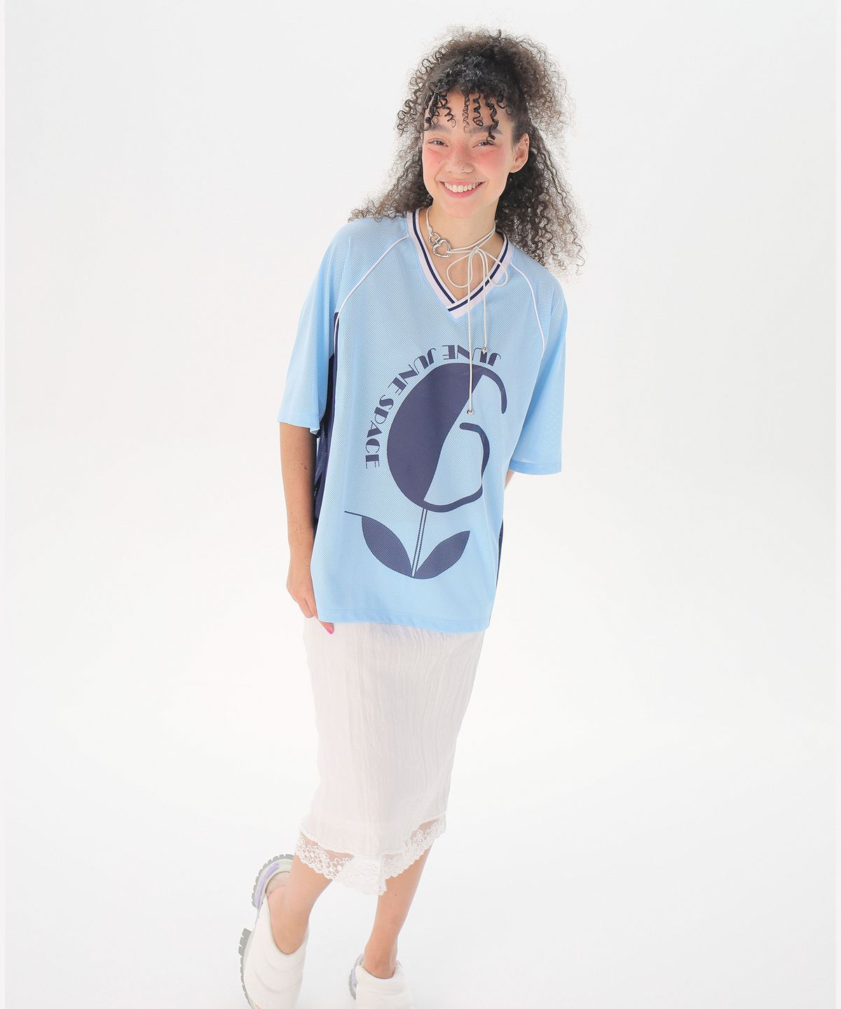 준준스페이스(JUNEJUNE SPACE) Uniform Boxy T-shirts_Light Blue