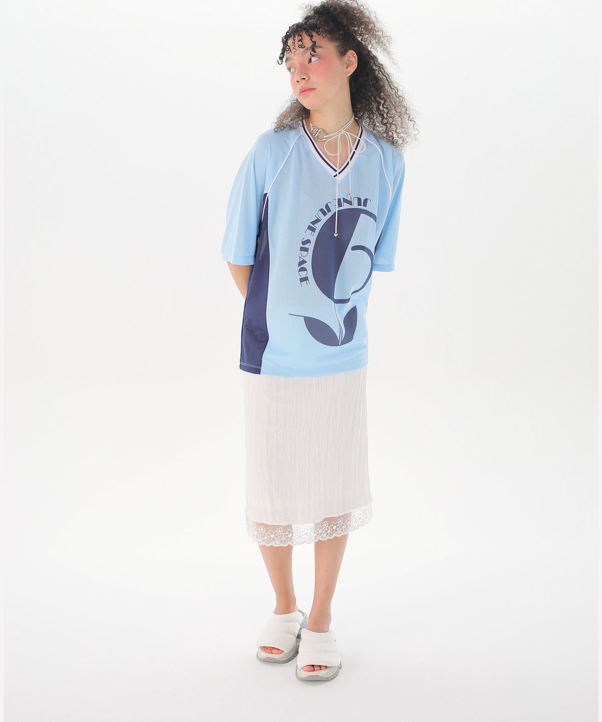 준준스페이스(JUNEJUNE SPACE) Uniform Boxy T-shirts_Light Blue