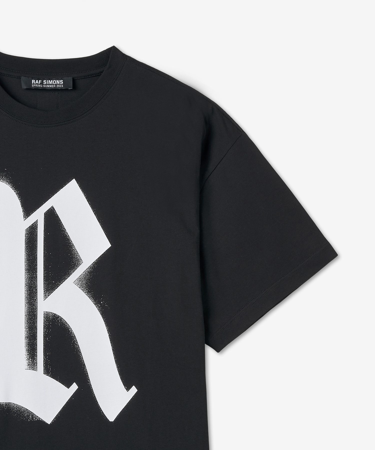 【RAF SIMONS】R Print Big Fit T Shirt Black R Print T-Shirt - Black – Feature