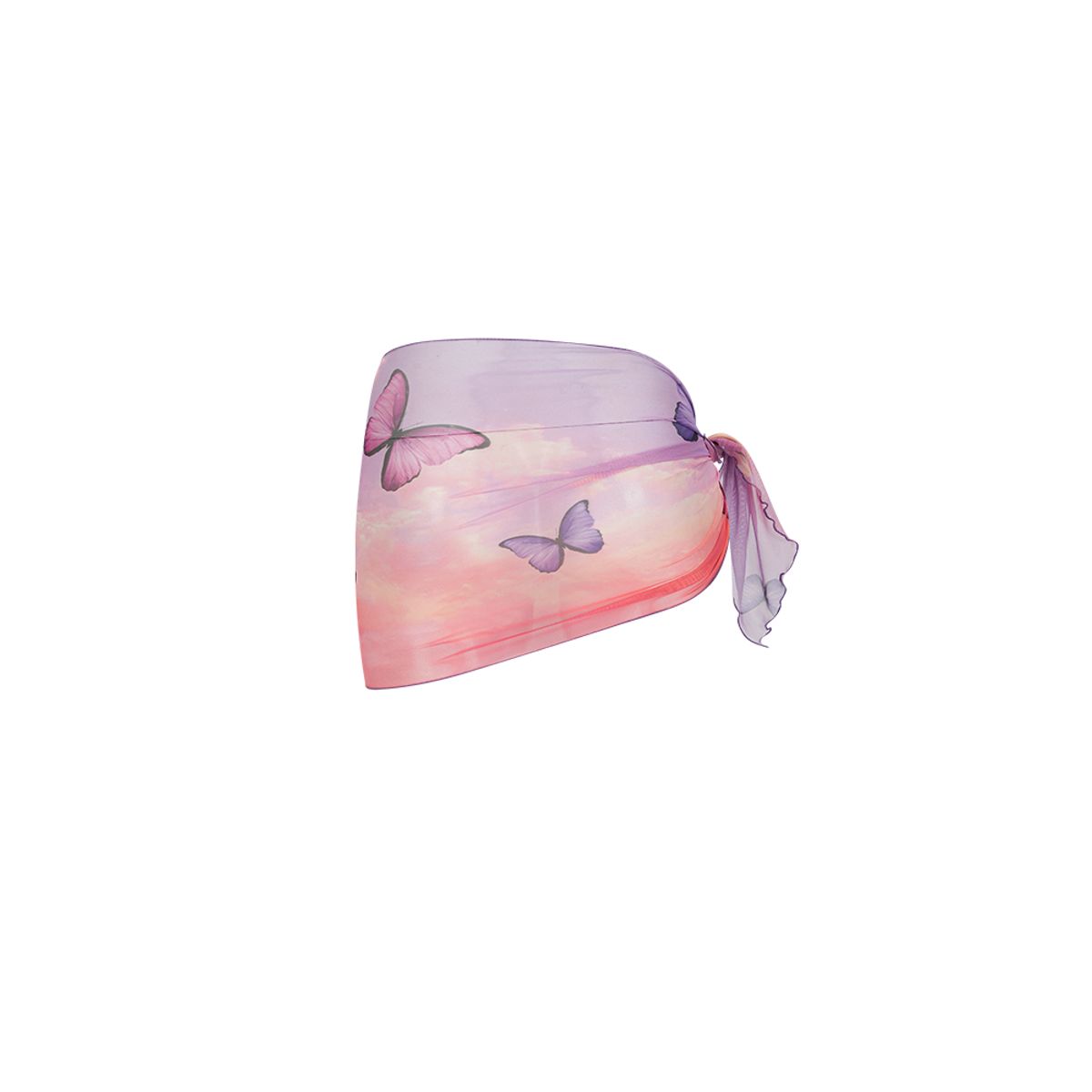 하투(HATU) BUTTERFLY MESH COVER UP SKIRT PURPLE