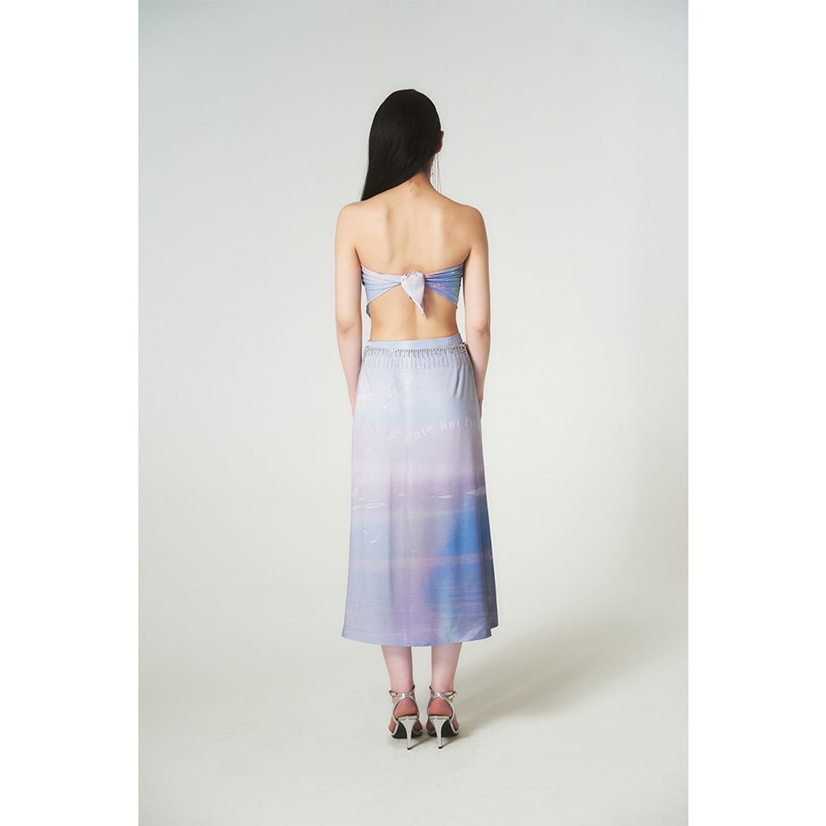 하투(HATU) BEACH PRINTING SCARF TOP PURPLE