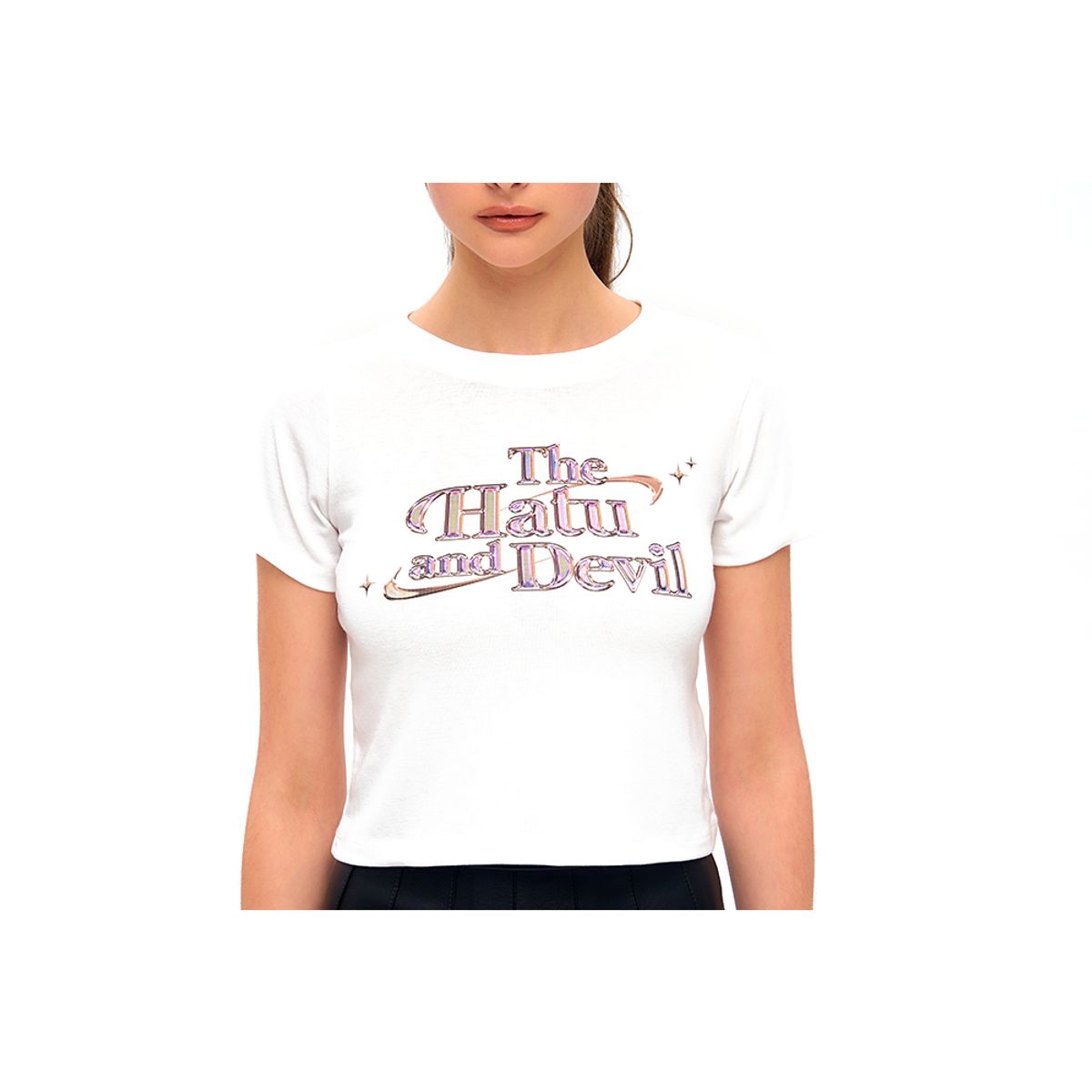 하투(HATU) HATU&DEVIL CROPPED TEE WHITE