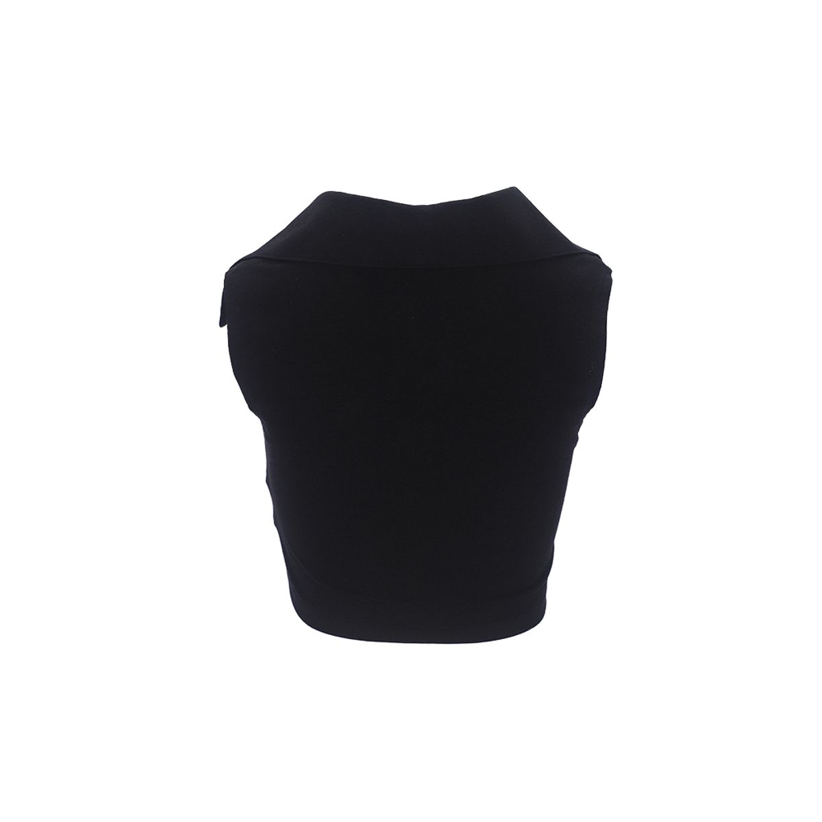 하투(HATU) CROPPED HT LOGO COLLAR TOP BLACK
