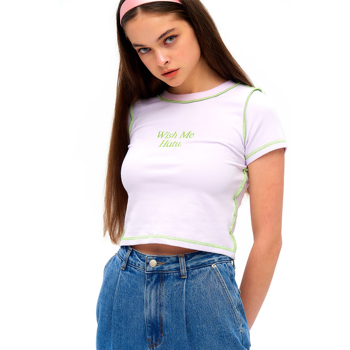 하투(HATU) WISH ME HATU CROPPED TEE PURPLE